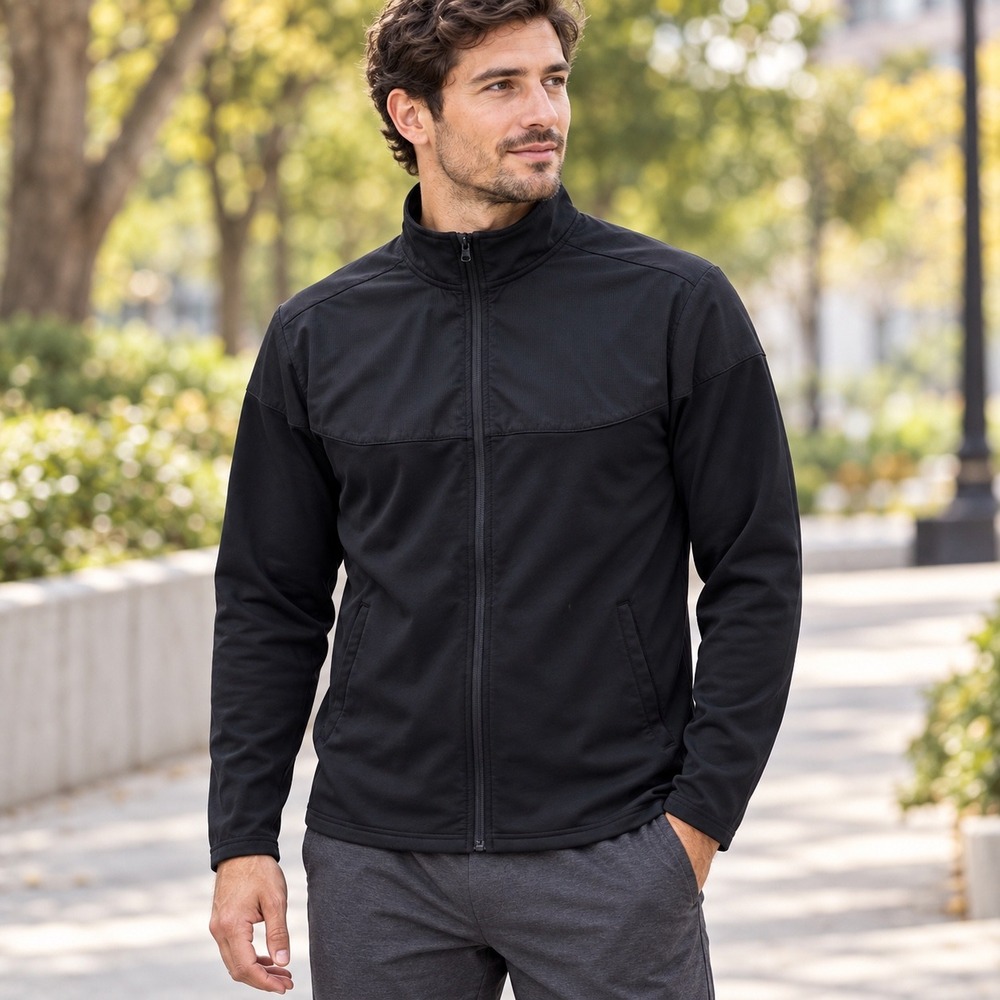 Russell Athletic Dri-Power 360 Jacket Mens Medium Black Full Zip Stretch